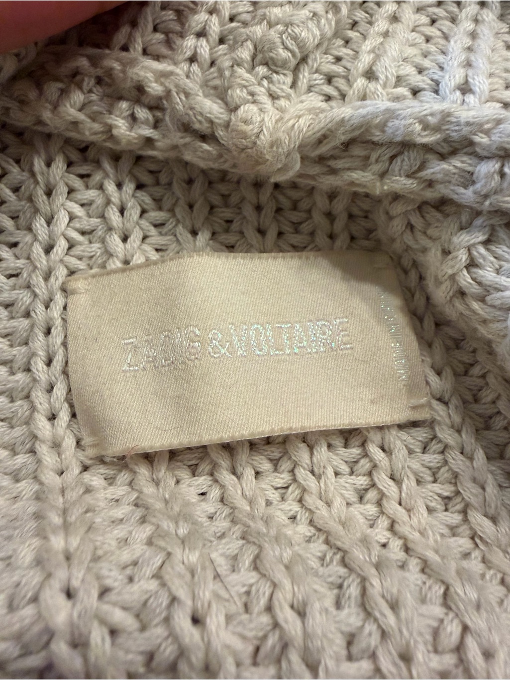 Zadig & Voltaire Cream Hooded Knit Sweater With Rainbow Arch — image 5 of 7
